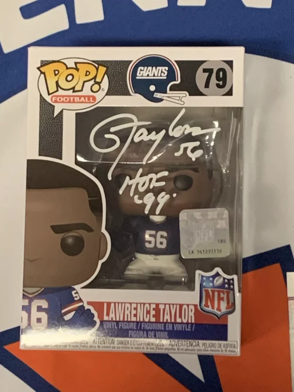 New York Giant All-Time Great Lawerence Taylor Autographed Funko Pop JSA / Coa