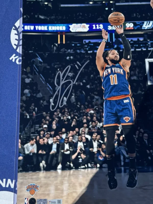 Jalen Brunson Autographed 16x20 Photo Over Wemby Fanatics - Image 2