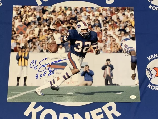 OJ Simpson Autographed 16x20 Buffalo Bills Photo HOF INS JSA/COA