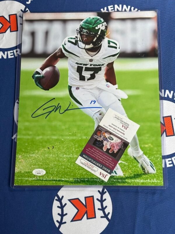 New York Jets Talented Young Receiver Garrett Wilson Autographed 11x14 Photo JSA / COA