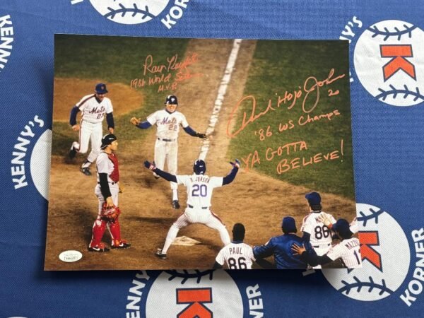 New York METS 1986 World Series Autographed 11x14 Photo of Howard Johnson & Ray Knight JSA - Image 3