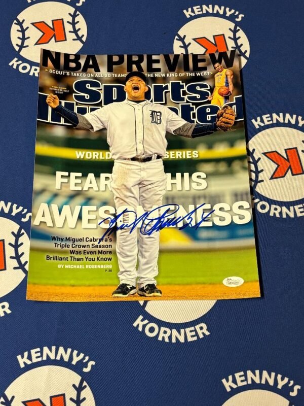 Detroit Tigers Super Star Miguel Cabrera Autographed 11x14 Photo JSA / COA - Image 2