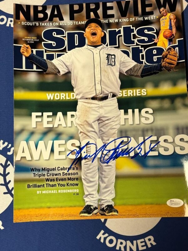 Detroit Tigers Super Star Miguel Cabrera Autographed 11x14 Photo JSA / COA