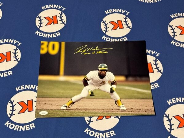 Hall of Famer Rickey Henderson Autographed Oakland A's 11x14 Photo JSA / COA - Image 3