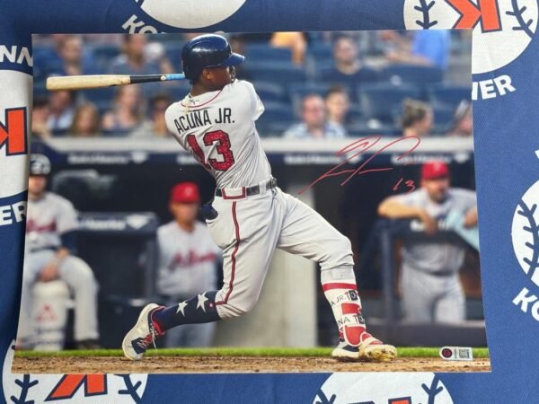 Atlanta Braves Super Star Ronald Acuna Jr. Autographed 11x14 Photo Beckett Witness Cert