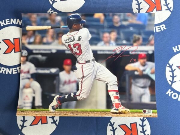 Atlanta Braves Super Star Ronald Acuna Jr. Autographed 11x14 Photo Beckett Witness Cert - Image 5