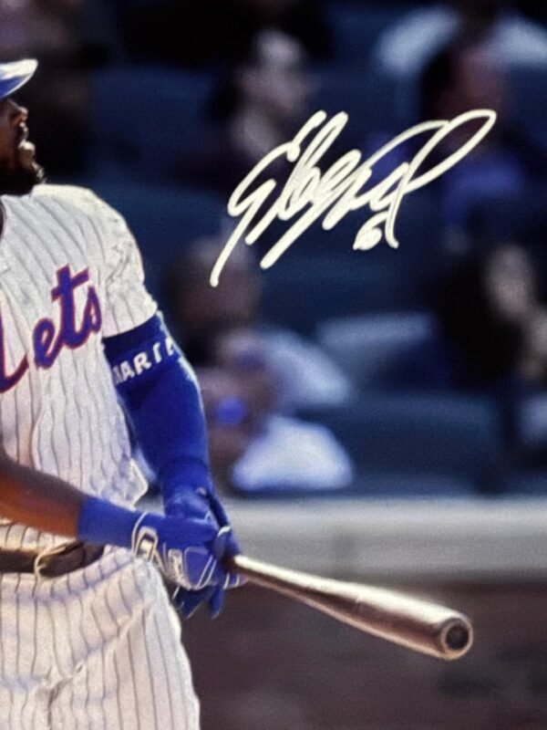 New York Mets Starling Marte Autographed 11x14 Hitting Photo JSA / COA - Image 4