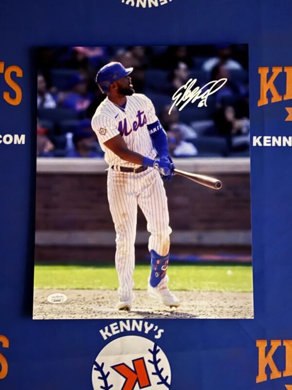 New York Mets Starling Marte Autographed 11x14 Hitting Photo JSA / COA