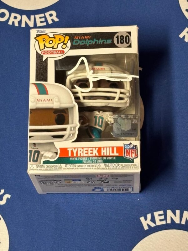 Miami Dolphin Super Star Tyreek Hill Autographed Funko Pop Beckett Witness COA