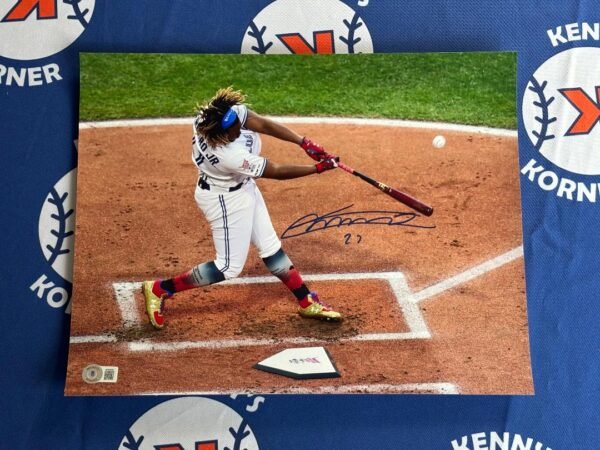 Toronto Blue Jay Slugger Vladimir Guerrero Jr Home Run Derby Autographed 11x14 Photo Beckett