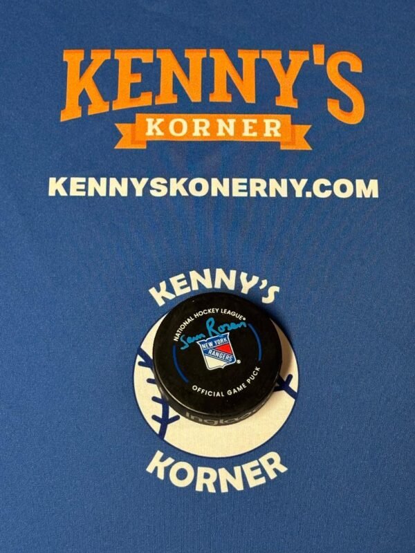 New York Rangers Legendary Voice Sam Rosen Autographed Official Rangers Puck PSA/COA - Image 2
