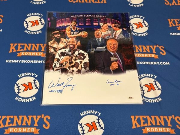 Walt Frazier & Sam Rosen Dual Autographed 16x20 w/ HOF INS PSA / DNA