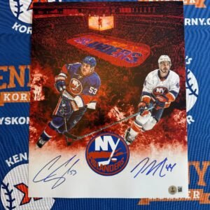 New York Islanders JG Pagaeu & Casey Cizikas Dual Signed 11 x 14 Custom Edit Beckett Cert