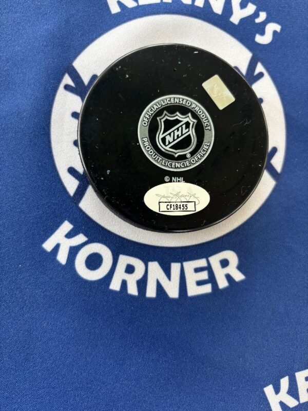 New York Islanders #1 Pick Matthew Schaffer Autographed Official Game Puck w/ #1 Pick Inscription JSA / COA - Image 2