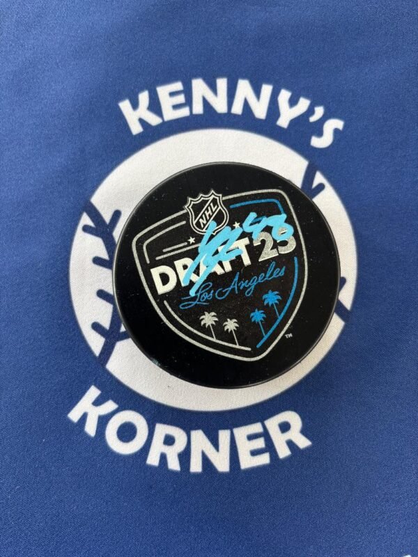 New York Islanders #1 Draft Pick Matthew Schaffer Autographed 2025 Draft Puck JSA / COA