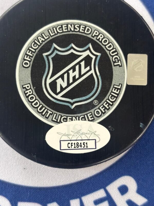 New York Islanders #1 Pick Matthew Schaffer Autographed Official Game Puck w/ #1 Pick Inscription JSA / COA - Image 2