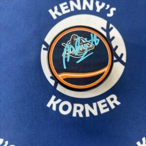 New York Islanders #1 Pick Matthew Schaffer Autographed NY Isles Retro Puck. Blue Paint. JSA / COA
