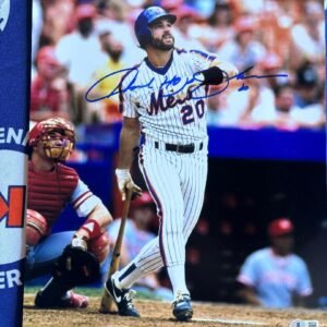 New York Mets 1986 Clutch 3rd Baseman Howard "HoJo" Johnson Incredible Hitting Image Autographed 11x14 Photo Beckett