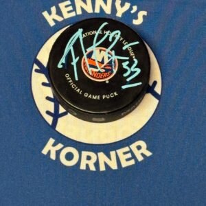 New York Islanders Hall Of Fame Coach Patrick Roy Autographed Official Islanders Puck JSA / COA