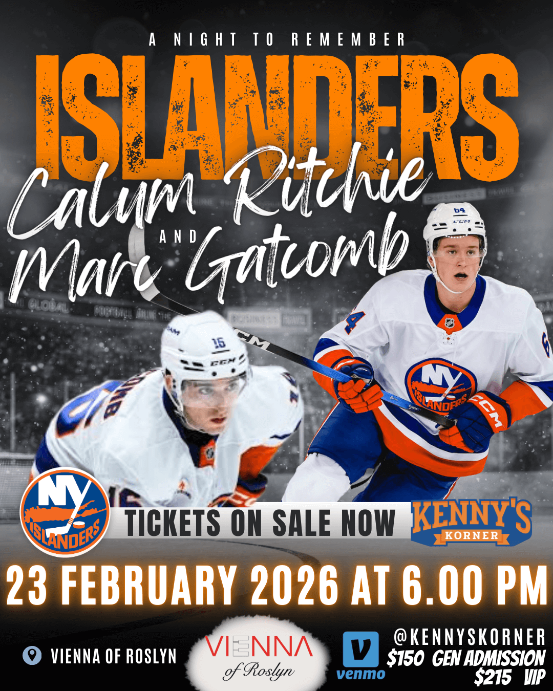 A Night To Remember With Islanders: Calum Ritchie and Marc Gatcomb