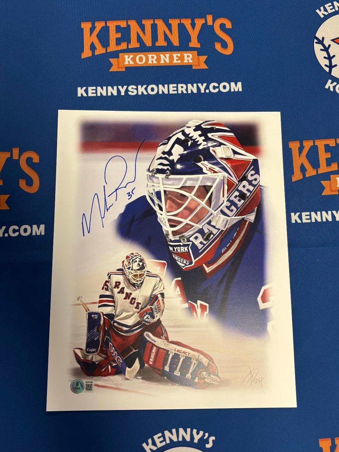 New York Rangers Legendary Goalie Mike Richter Autographed 12x16 Artwork